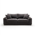 Trzyosobowa sofa grafitowa z tapicerką poliestrową, 220 x 95 x 85 cm