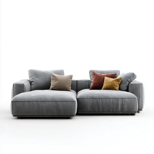 Szara 2-osobowa sofa modułowa z tapicerką poliestrową, 250 × 105 × 85 cm
