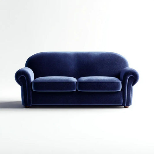 Dwuosobowa sofa z aksamitu granatowa 170 x 88 x 82 cm