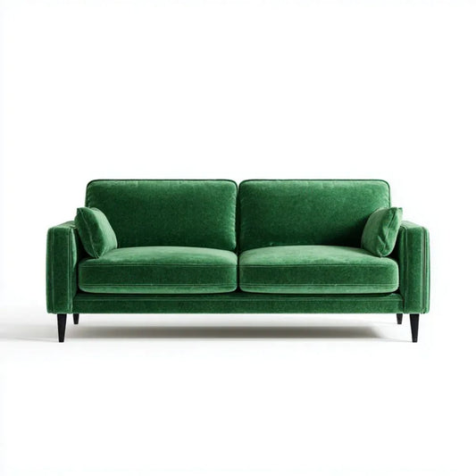Dwuosobowa sofa z aksamitną tapicerką zielona 180 x 85 x 83 cm