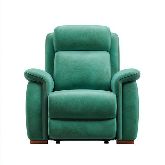 Zielony fotel wypoczynkowy z aksamitu poliestrowego z wysokim zagłówkiem, 100 x 90 x 105 cm